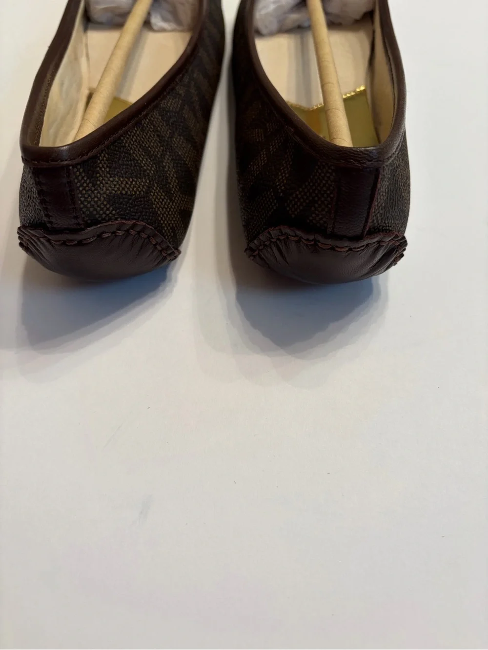 Michael Kors Fulton Brown Logo Moccasin Ballet Flats